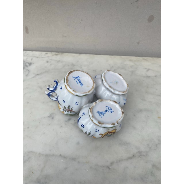 French Faience Salt & Pepper Set Desvres , Circa 1900 For Sale In Austin - Image 6 of 6