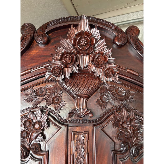 Vintage Mahogany Armoire / Wardrobe For Sale - Image 4 of 8