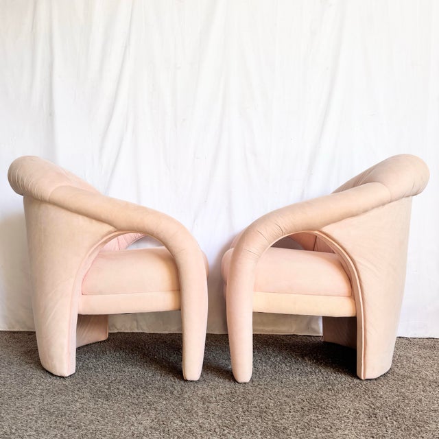 Vladimir Kagan Postmodern Sculpted Pink Lounge Chairs - A Pair For Sale - Image 4 of 9