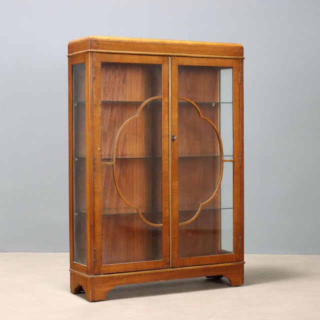 Art Deco Walnut Display Cabinet For Sale - Image 11 of 11