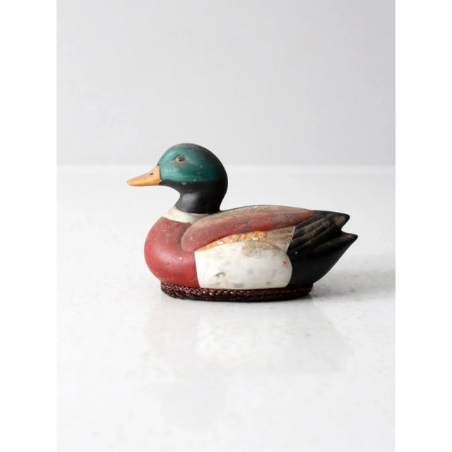 Farmhouse Vintage Wood Mallard Duck Lint Brush For Sale - Image 3 of 9