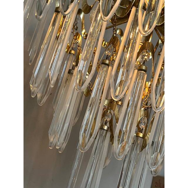 Vintage Art Deco Style Crystal Chandelier, 1970s For Sale - Image 6 of 14