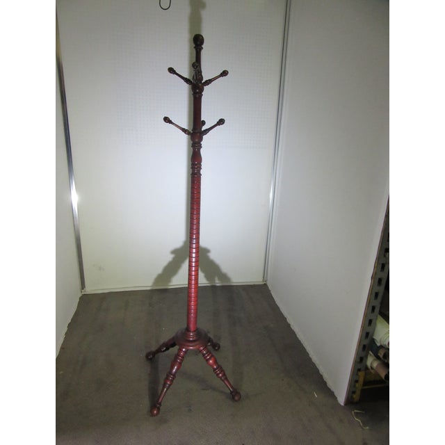 19th Century Victorian American Coat Rack With Turned Dowels Chairish