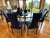 Custom Vibrant Cobalt Blue Marine-Grade Upholstered Modern High-Back Dining Chair For Sale - Image 10 of 10