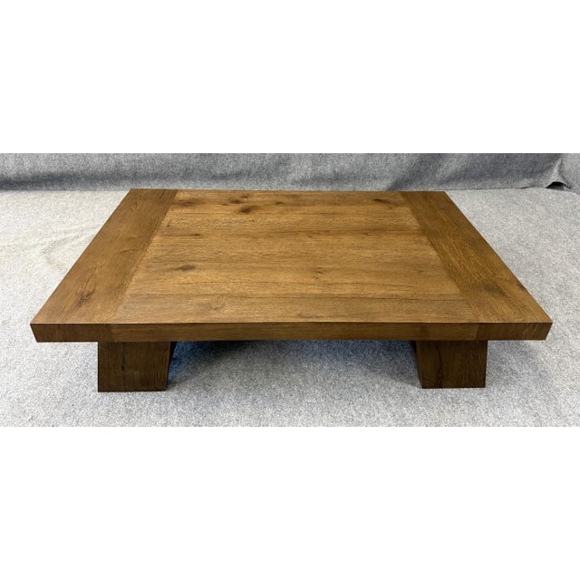 2020s Restoration Hardware Davos Oak Rectangular Coffee Table For Sale - Image 5 of 12