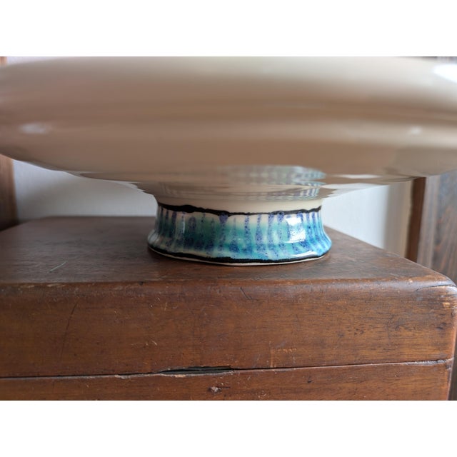 Vintage Boris Vitlin Shallow Footed Majolica Bowl/Platter ~ Ceramic, Circa 1990s For Sale In Cleveland - Image 6 of 14