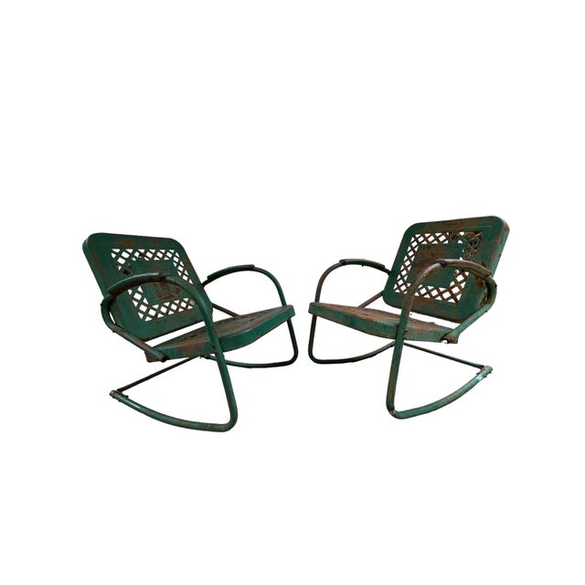 Vintage Metal Patio Rocking Chairs, a Pair Chairish