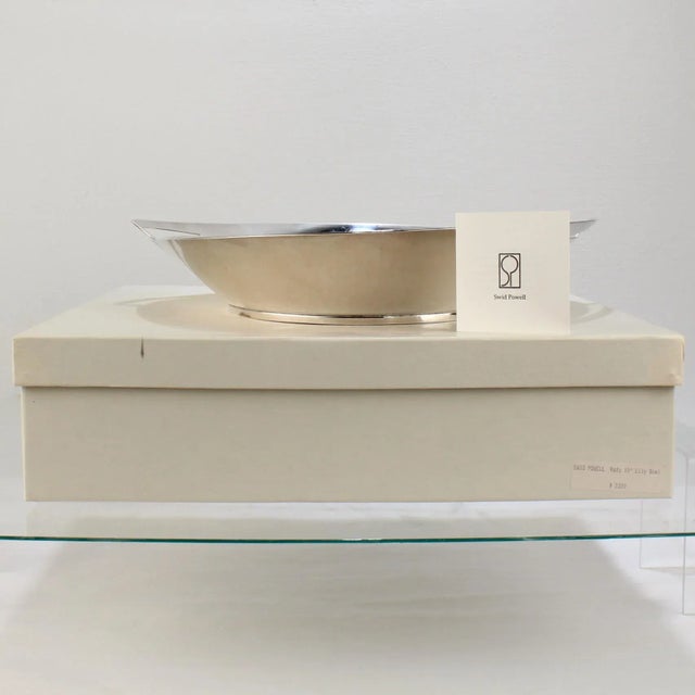 Large Postmodern Silver Plate 'Lily' Bowl Model No. 3320 by Elsa Rady by Swid Powell For Sale - Image 11 of 13