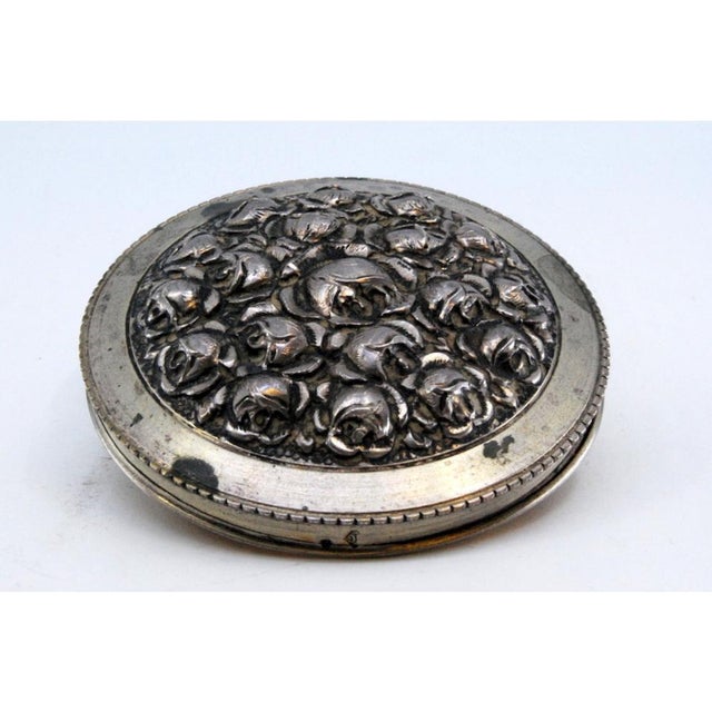Metal Silver Box with Rose-Shaped Relief For Sale - Image 7 of 10