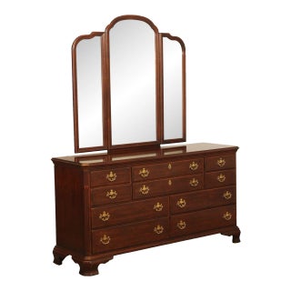 Vintage Drexel Heritage Cherry Dresser with Mirror For Sale