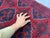 Red & Navy Geometric Medallion Tribal Runner Rug, 2'6" X 9'8" For Sale - Image 13 of 16