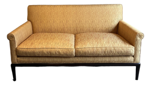 Late 20th Century A. Rudin Custom Upholstered Designer Loveseat With Goose Down Cushions