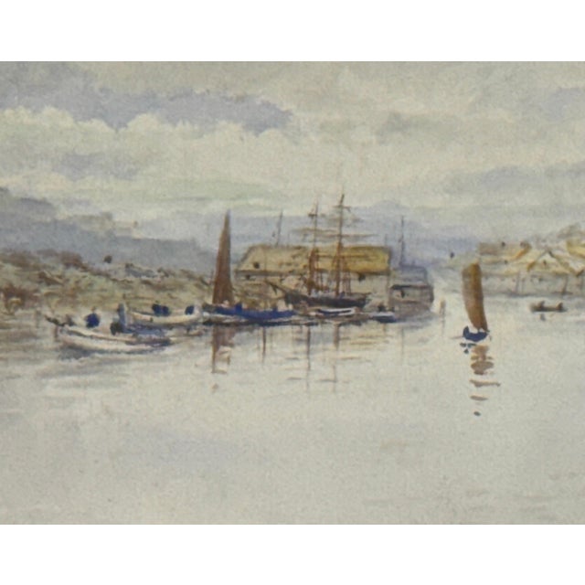 Victorian Antique Victorian Watercolour of Whitby Harbour by 19th Century British Artist 1891 Circa For Sale - Image 3 of 18