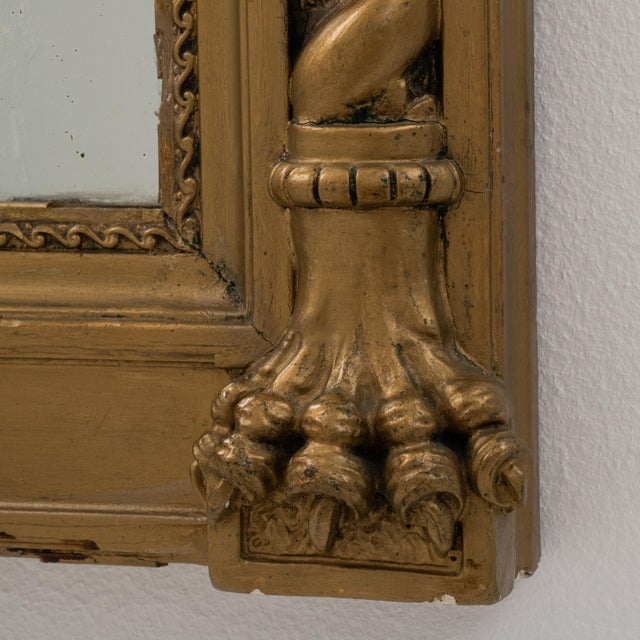 Wood 19th Century French Napoleon III Style Glitwood Wooden Wall Mirror France 19th Century For Sale - Image 7 of 10