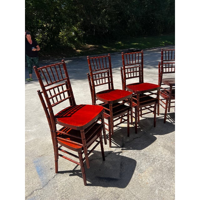 1970s 1970s Collection Mahogany of Chiavari Italian Chairs- Set of 4 For Sale - Image 5 of 5