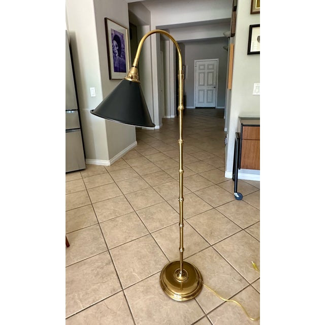 Brass Late 20th Century Frederick CooperSolid Brass Faux Bamboo Floor Lamp For Sale - Image 8 of 17