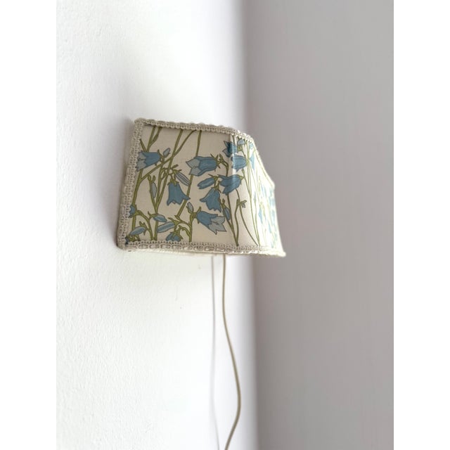 Swedish Handmade Textile Wall Lamp in the style of William Morris Style, 1960s For Sale - Image 6 of 11