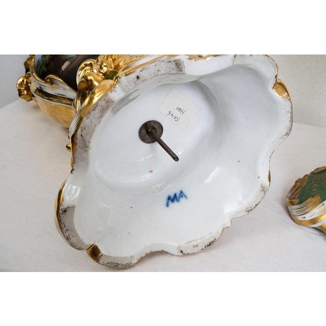 Antique Louis Philippe Vases in Polychrome Porcelain Depicting Romantic Scenes, France, 19th Century, Set of 2 For Sale - Image 5 of 6