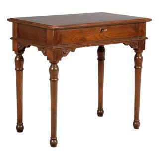 Italian Writing Desk in Elm and Mahogany Veneer For Sale