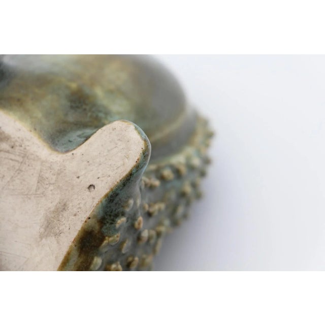 Vintage Dusty Green Hobnail Frog Planter in the Style of Jean Roger For Sale - Image 12 of 13