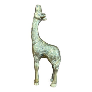 Vintage English Brass Giraffe For Sale