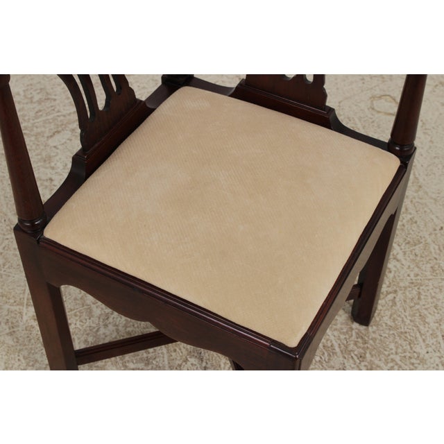 Hickory Chair Mahogany Chippendale Style Corner Chair For Sale - Image 9 of 15