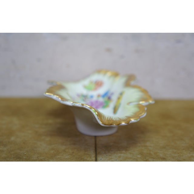 Ceramic VTG Herend Hungary Queen Victoria Porcelain Double Leaf Trinket Dish Tray Vbo For Sale - Image 7 of 14