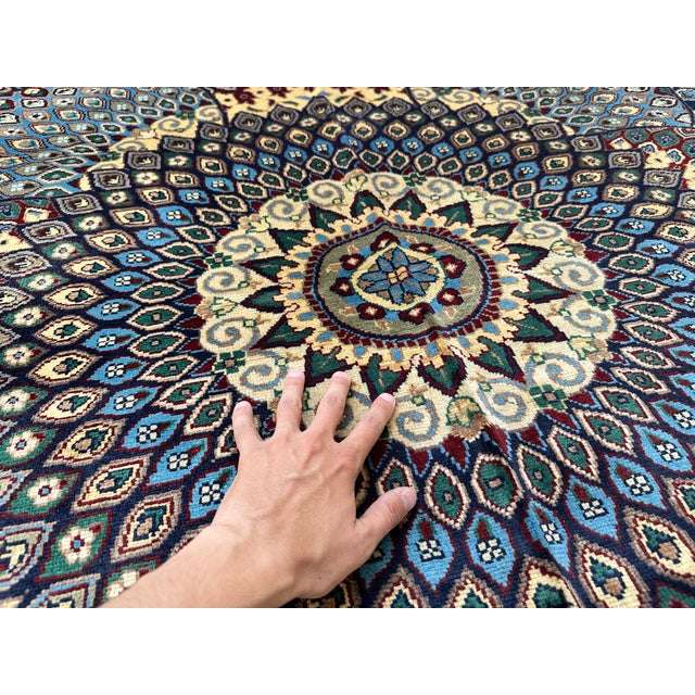 Hand-Knotted Afghan Gonbad Dome Design Medallion Rug - 6'10" X 5'0" For Sale - Image 12 of 12