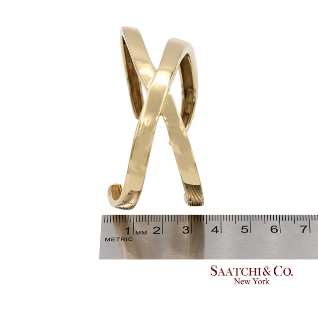 Mid 20th Century Tiffany & Co. 18k(750) Solid Yellow Gold Paloma Picasso Cuff Bangle Bracelet For Sale - Image 9 of 17