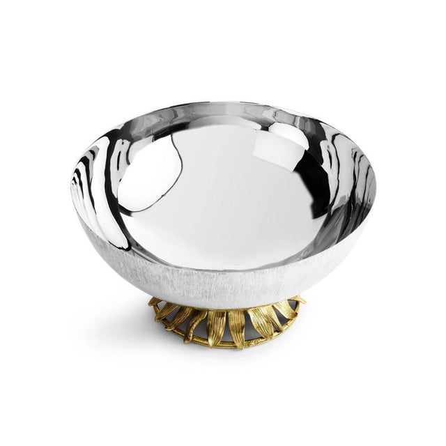 Not Yet Made - Made To Order Silver Metal Sunflower Base Serving Bowls by Rug&Kilim, Set of 2 For Sale - Image 5 of 7