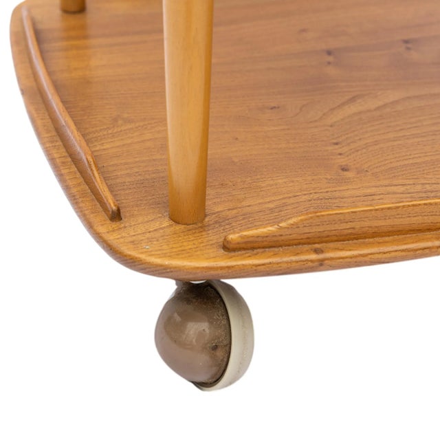 Brown Mid-Century Modern Ercol Elm and Beech Bar Cart Designed by Lucian Ercolani, 1955. For Sale - Image 8 of 12