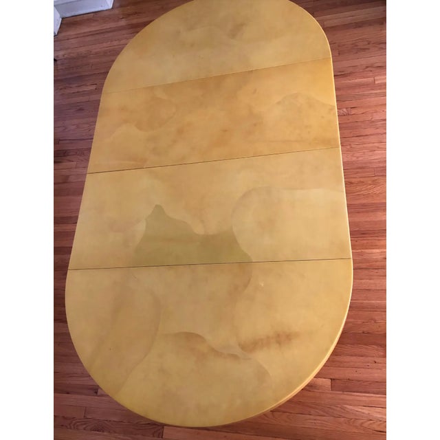 Mid-Century Modern Mid 20th Century Art Deco Lacquered Parchment Dining Table in the Manner of Karl Springer For Sale - Image 3 of 9