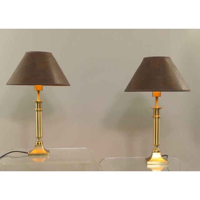 Brass Table Lamps, Germany, 1980s, Set of 2 For Sale - Image 6 of 12