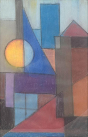 Scandinavian Artist, Geometric Abstract Composition, 1960s-1970s, Chalk on Board