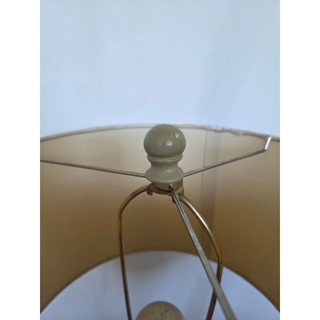 Late 20th Century Mid-Century Modern Nautical Brass Lighthouse Table Lamp W/ Hardwood Base For Sale - Image 9 of 10