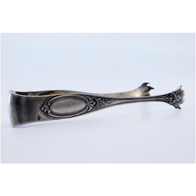 Claw-Shaped Silver Ice Tongs with Monogram Card For Sale - Image 9 of 10