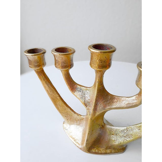 Brutalist candlestick Horst Dalbeck Object: candlestick Age: approx. 1950/60s Color/Material: Gold/Cast Bronze Mass:...