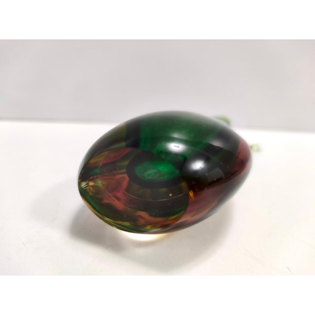 Vintage Green and Orange Sommerso Murano Glass Vase from Flavio Poli, Italy, 1950s For Sale - Image 9 of 10