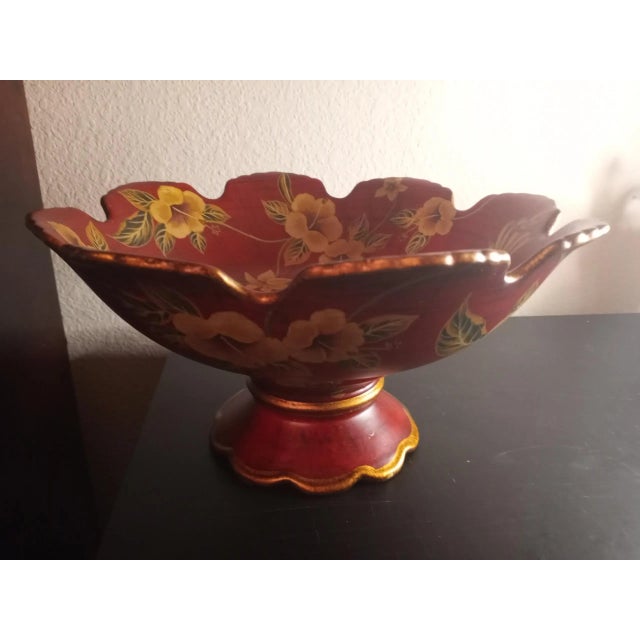 This is Raymond Waites Toyo Ceramic Handpainted 12" Pedestal Decorative Bowl. Matches with Vase, Plate & Footed bowl (All...
