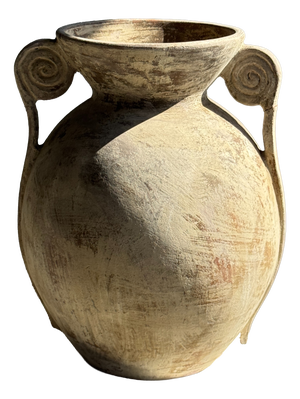 Large Cream-Colored Terracotta Vase, 1960s