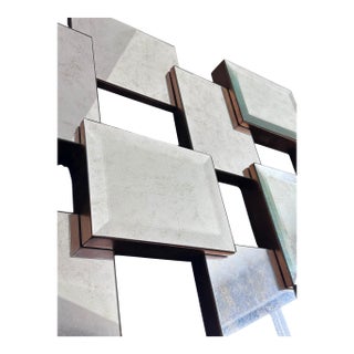 John Richard Geometric Brutalist Acid Wash Mirror Sculpture For Sale