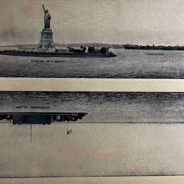 Print to order of the first section of a panoramic tour of the Hudson River from New York Harbor and the Statue of Liberty...