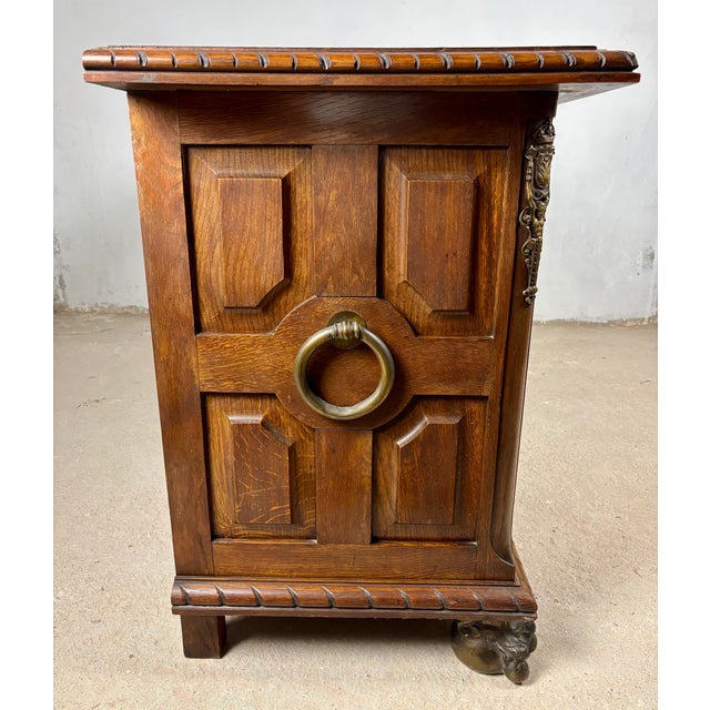 Large Henry II Style Oak Sideboard With Bronze Mounts, Early 20th Century For Sale - Image 17 of 18