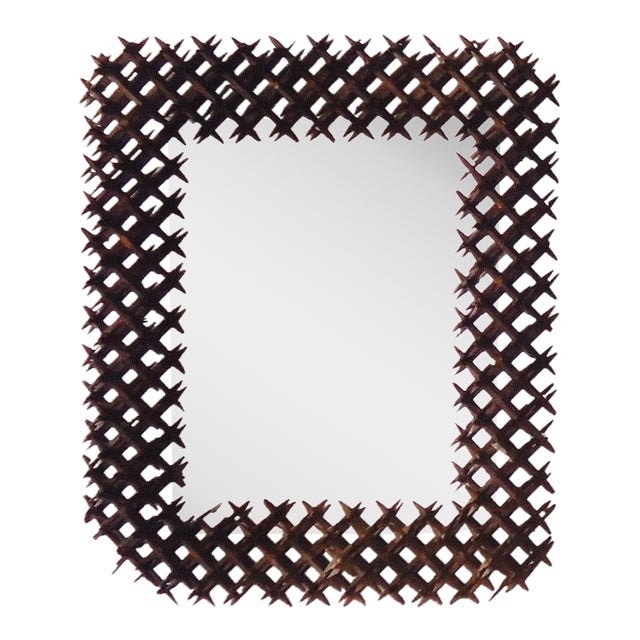 19th Century Tramp Art Crown of Thorns Frame 22" For Sale