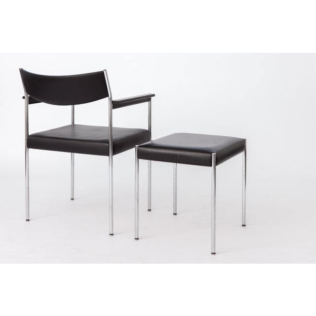 Vintage Armchair and Stool by Edlef Bandixen for Kusch + Co, Germany, 1970s, Set of 2 For Sale - Image 4 of 12