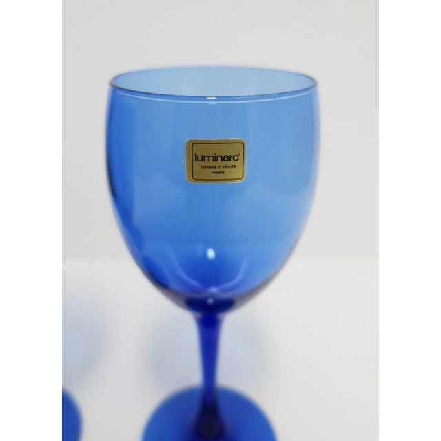 Blue Blue French Wine Glasses From France, Set of 3 For Sale - Image 8 of 10