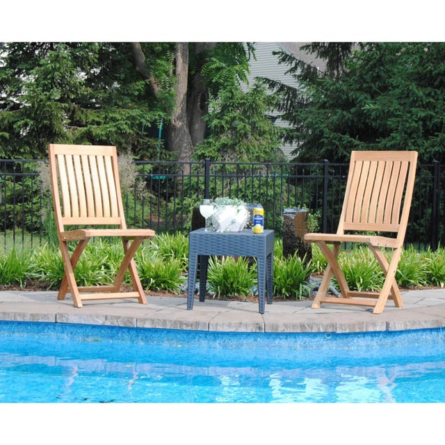 2020s Niagara Teak Crown Folding Side Chair For Sale - Image 5 of 8