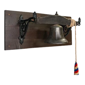 1800s Antique Georgian English Bronze Mounted School Bell