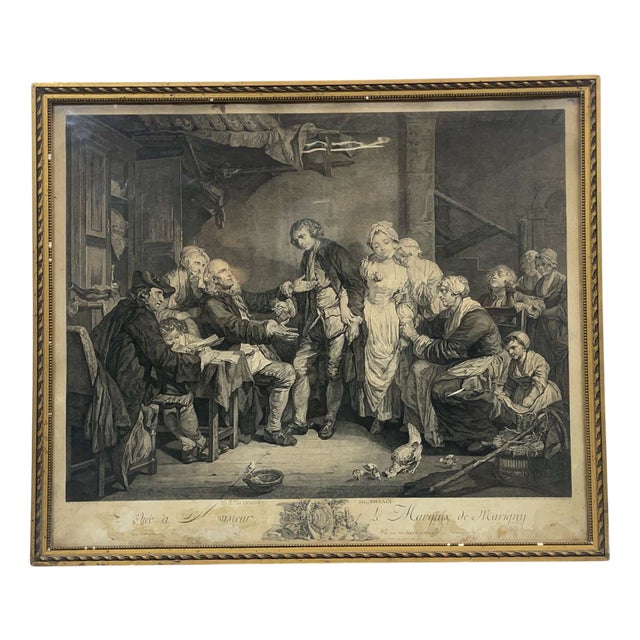 Greuze, The Village Bridal Woman, 1800s, Engraving on Paper For Sale