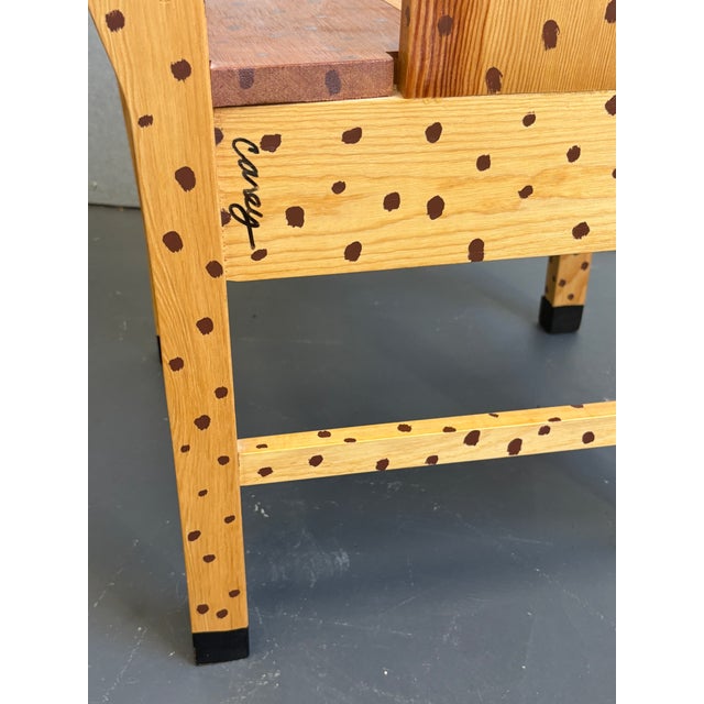 Neo-Folk Art Hand Painted Pine Dog Chair by Craig Carey For Sale - Image 9 of 12